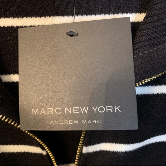 ❤️Price Drop❤️Marc New York Black and White Zippered Sweater Jacket (NWT) - Picture 5 of 14